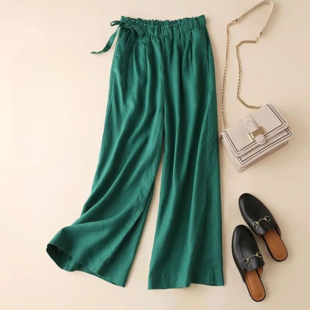 AERIS LONDON™| FIORENZA VALENTINA LINEN PALAZZO TROUSER