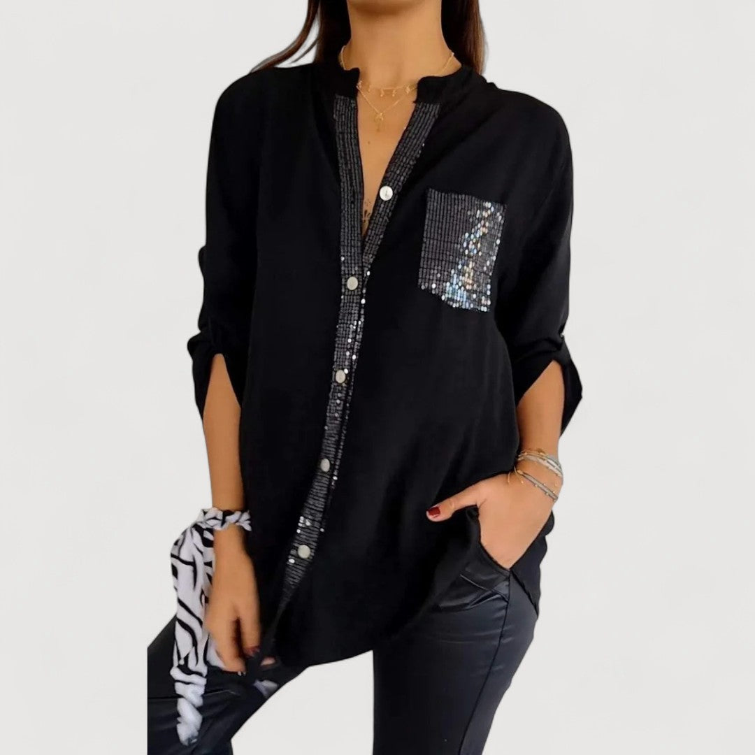 AERIS LONDON™| RENNA – SEQUIN DETAIL BLOUSE
