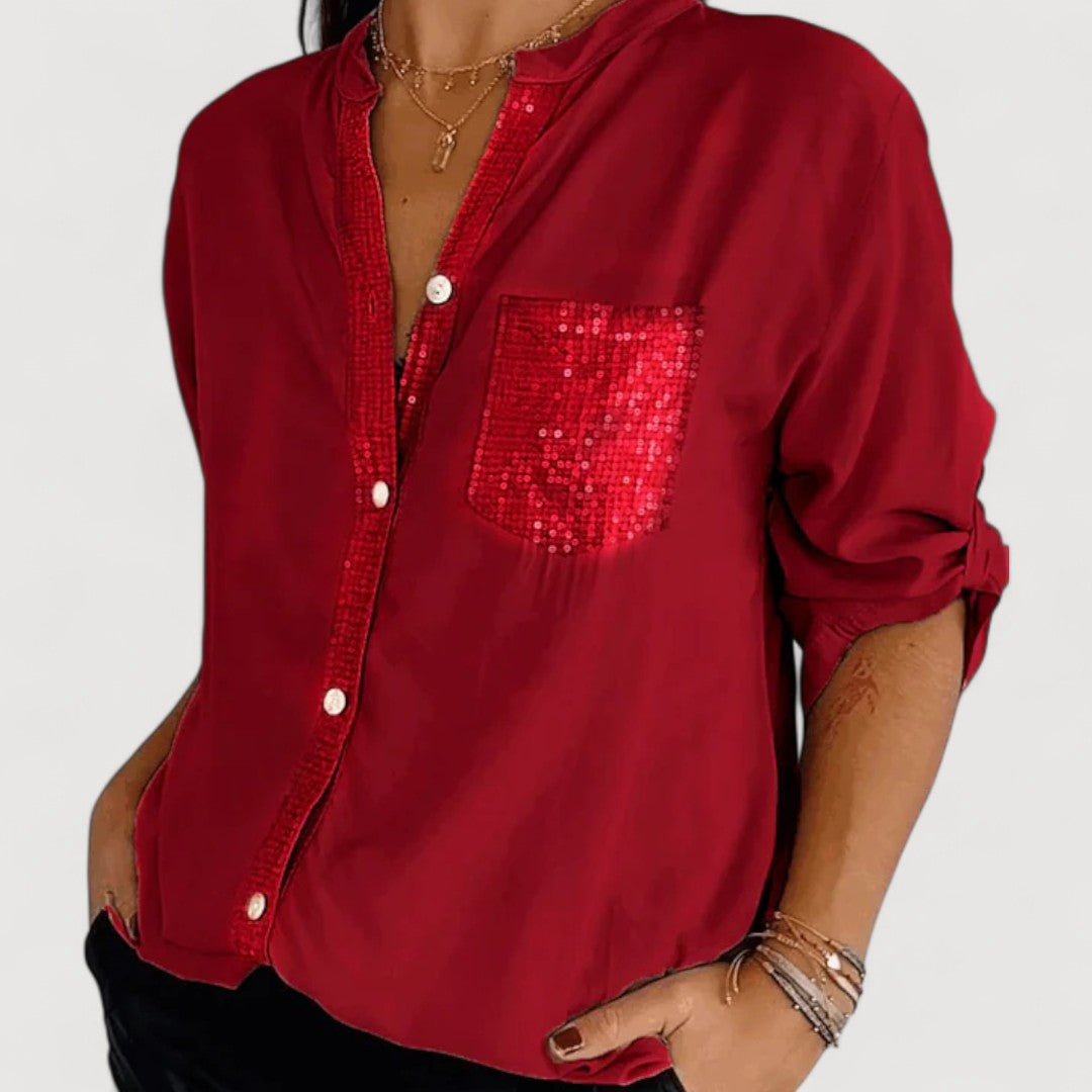 AERIS LONDON™| RENNA – SEQUIN DETAIL BLOUSE
