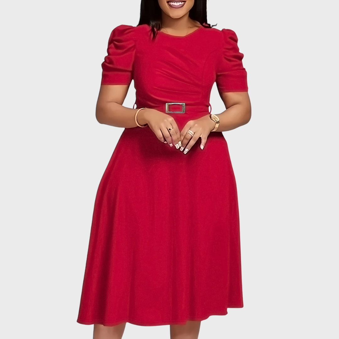 AERIS LONDON™| Harriet Bloom | Soft-Touch Ruched Midi Dress