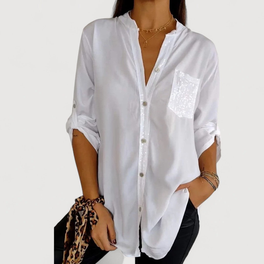 AERIS LONDON™| RENNA – SEQUIN DETAIL BLOUSE