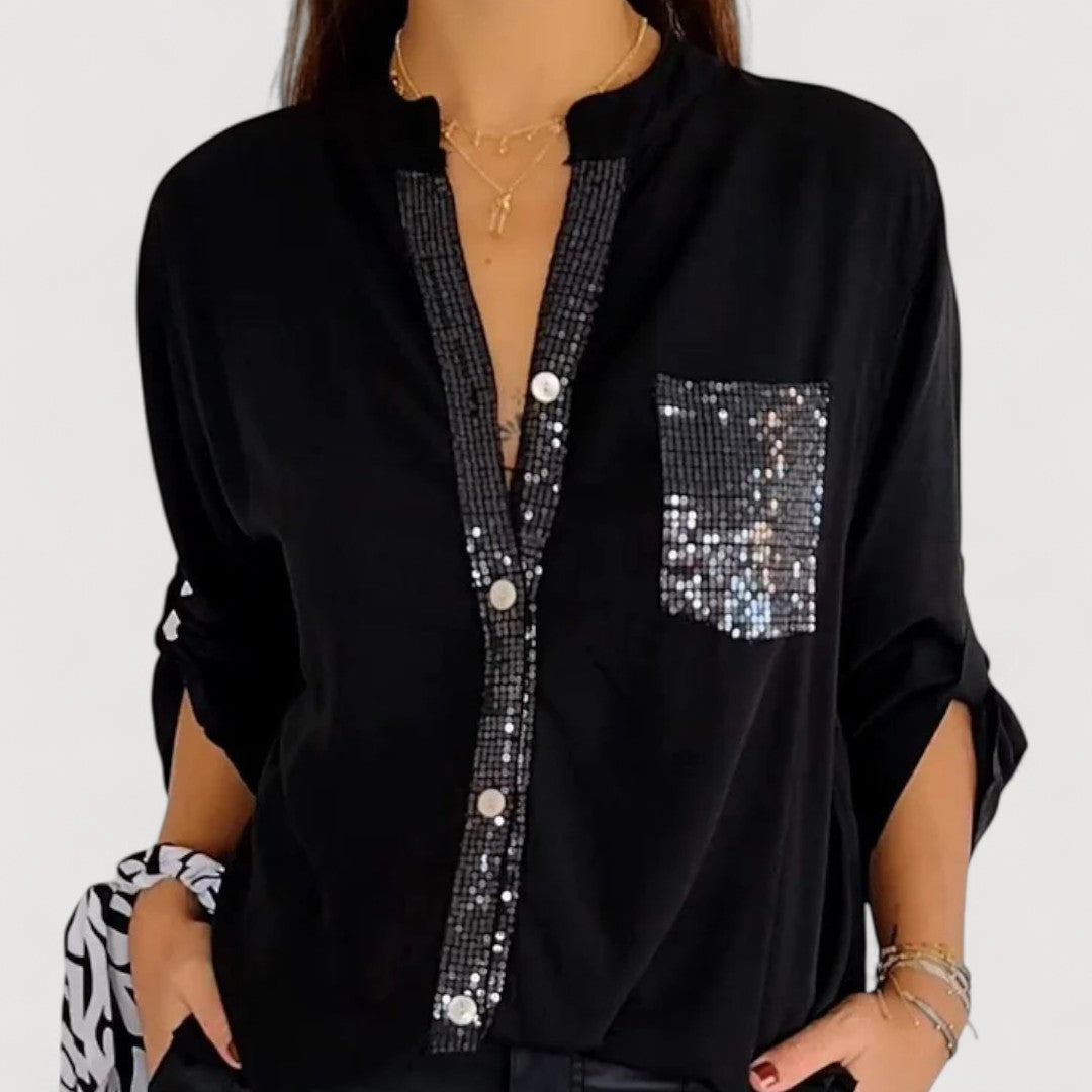 AERIS LONDON™| RENNA – SEQUIN DETAIL BLOUSE
