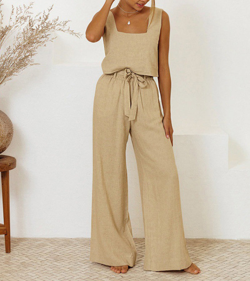 AERIS LONDON™| Megan - Minimalist Top and Wide-Leg Pants Set