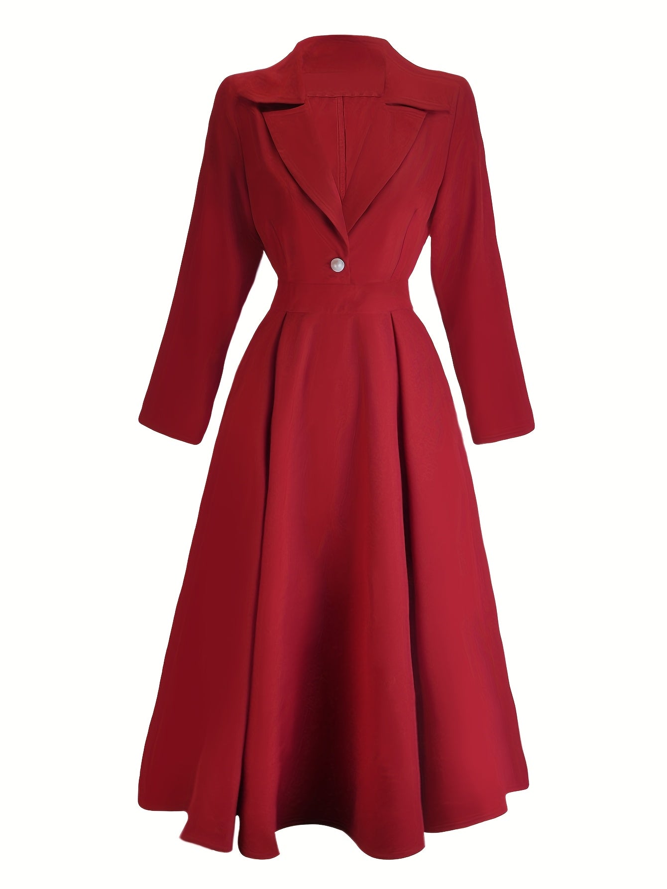 AERIS LONDON™| Rosalie Quinn | Buttoned Long-Sleeve Midi Dress