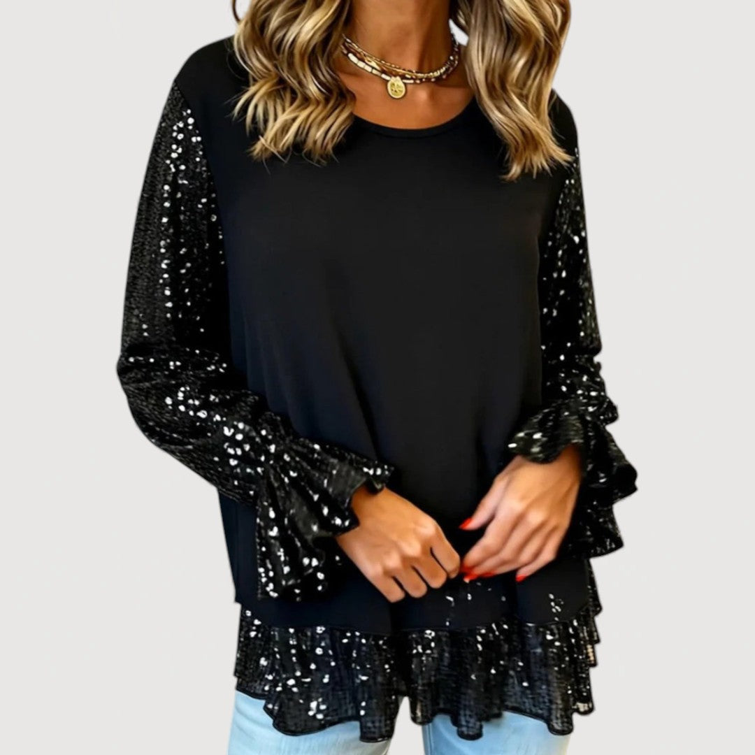 AERIS LONDON™| LUCINDA – ELEGANT SEQUIN BLOUSE