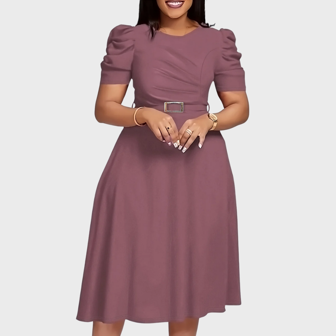 AERIS LONDON™| Harriet Bloom | Soft-Touch Ruched Midi Dress