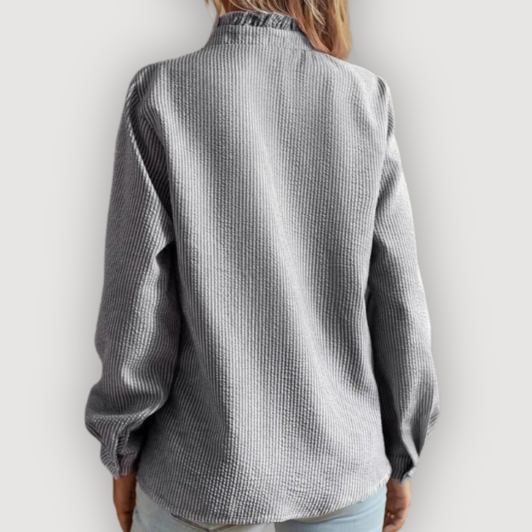 CLARA – RUFFLE TRIM BLOUSE