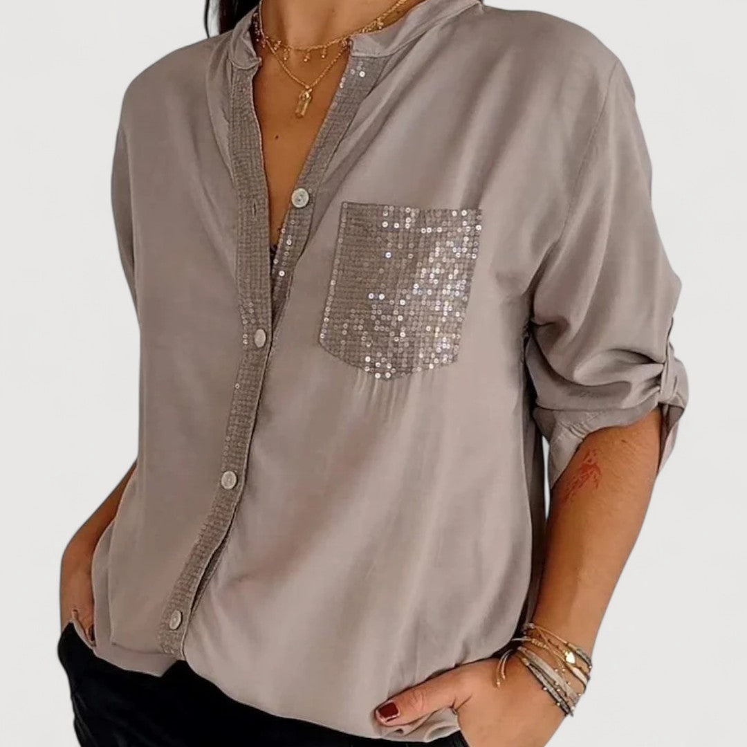 AERIS LONDON™| RENNA – SEQUIN DETAIL BLOUSE