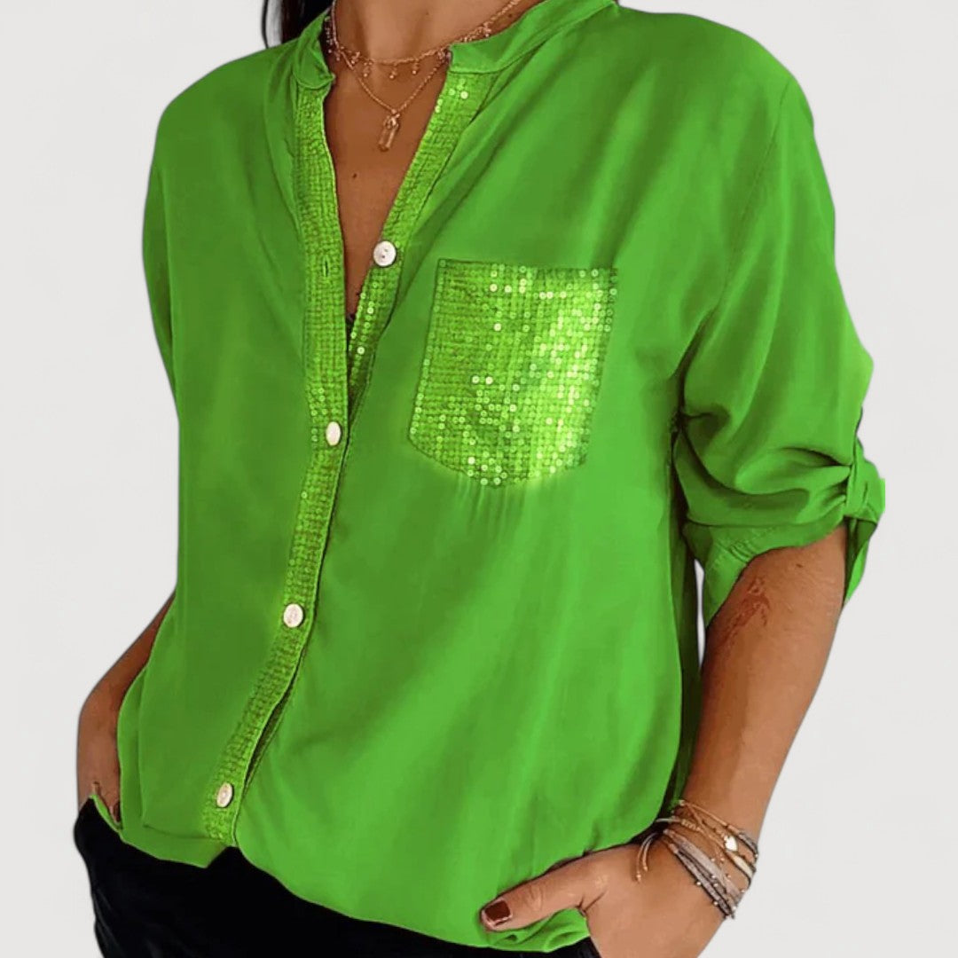 AERIS LONDON™| RENNA – SEQUIN DETAIL BLOUSE