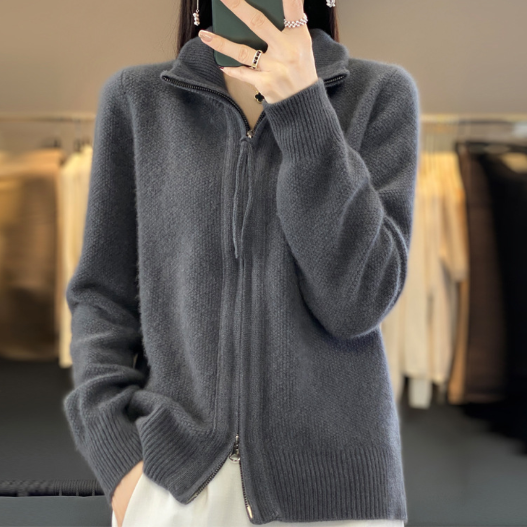 AERIS LONDON™| KATRINA - Minimalist Zip Sweater
