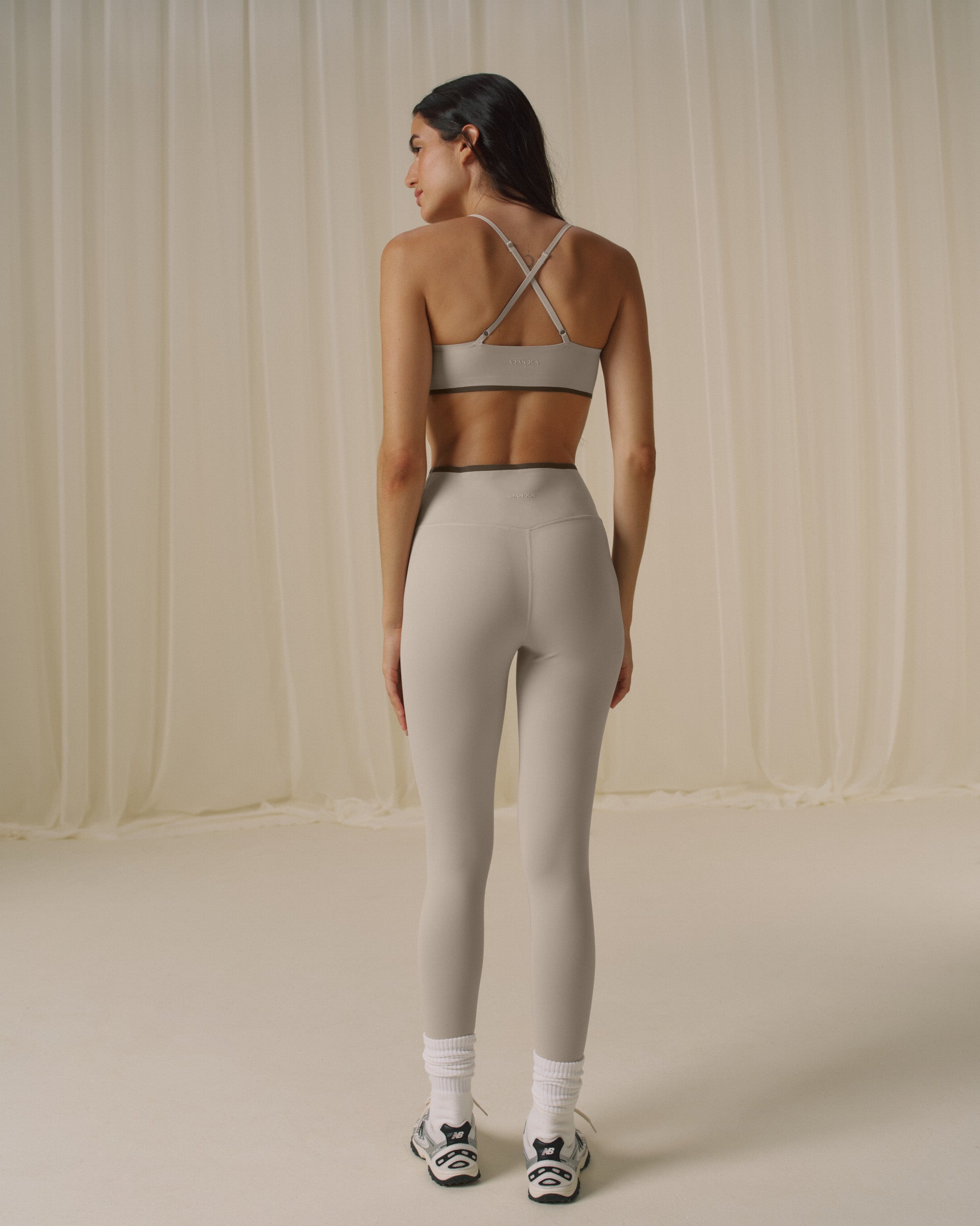 Bonded Contrast Leggings - Bone