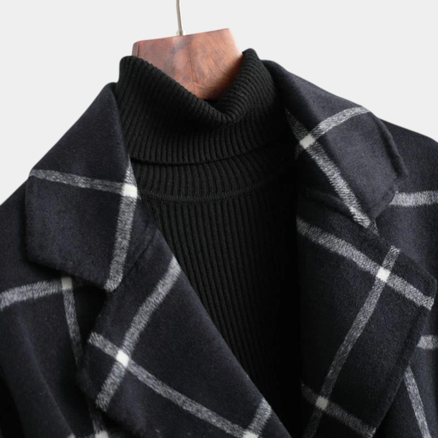 ADRIANA | CHECKED WINTER TRENCH COAT