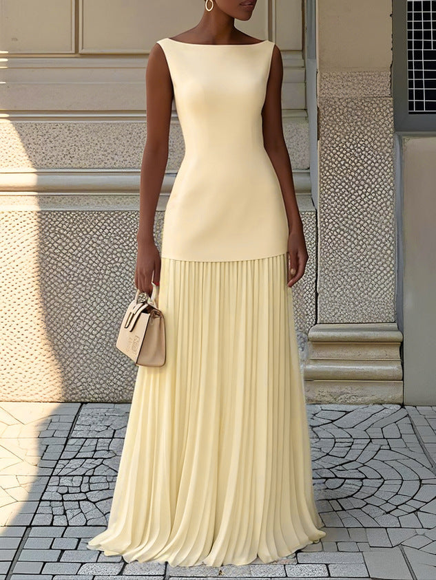 AERIS LONDON™| Rowina | Sleeveless Dress With Flowing Pleats