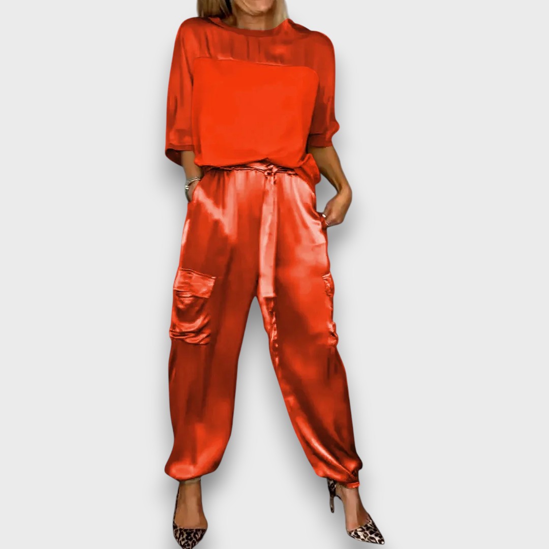 AERIS LONDON™|Avelan – Satin Flow Two-Piece Set