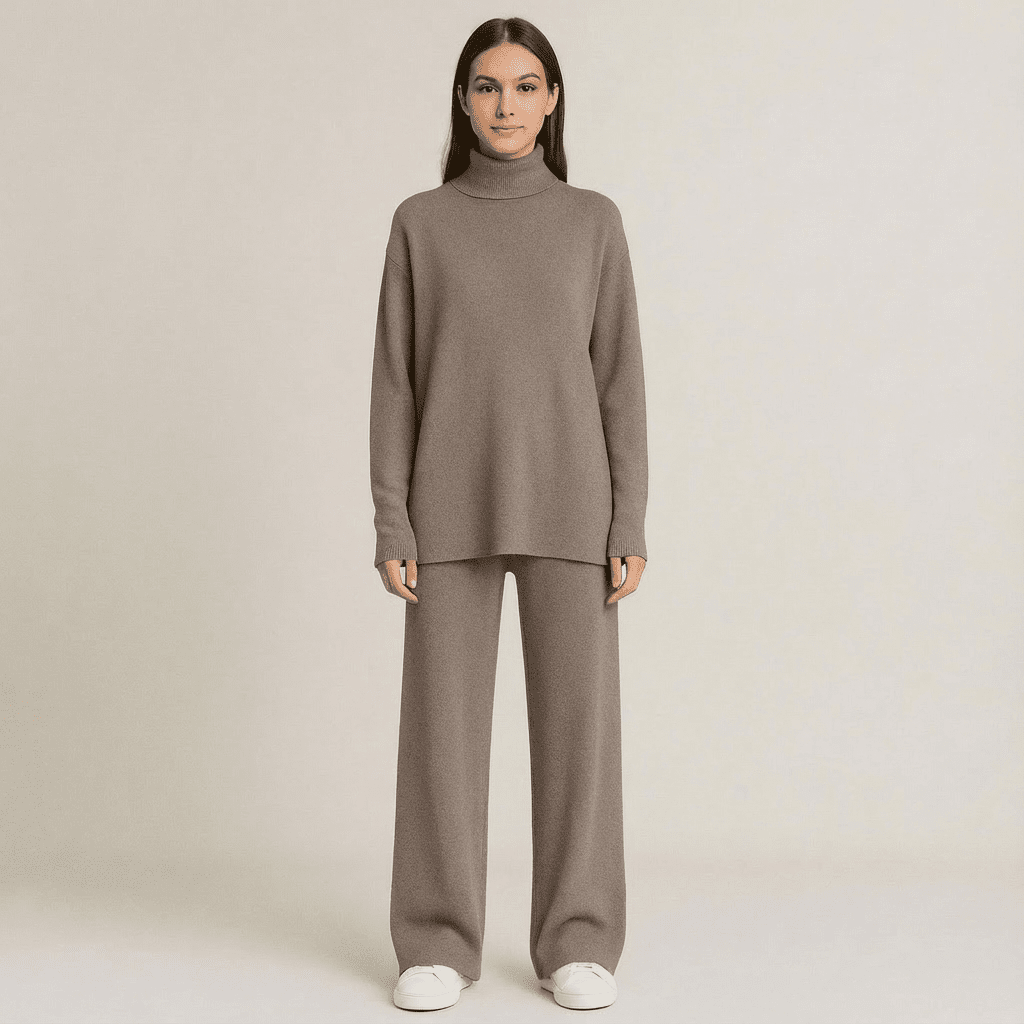 AERIS LONDON™| Lov Knit Turtleneck Top & Pants Set