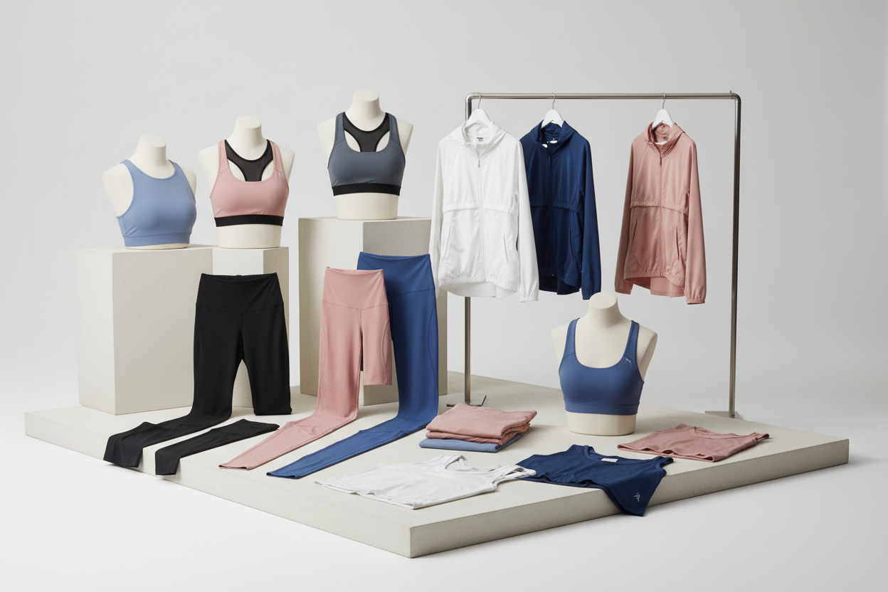 maak een plaatje met sportkleren van vrouwen erop