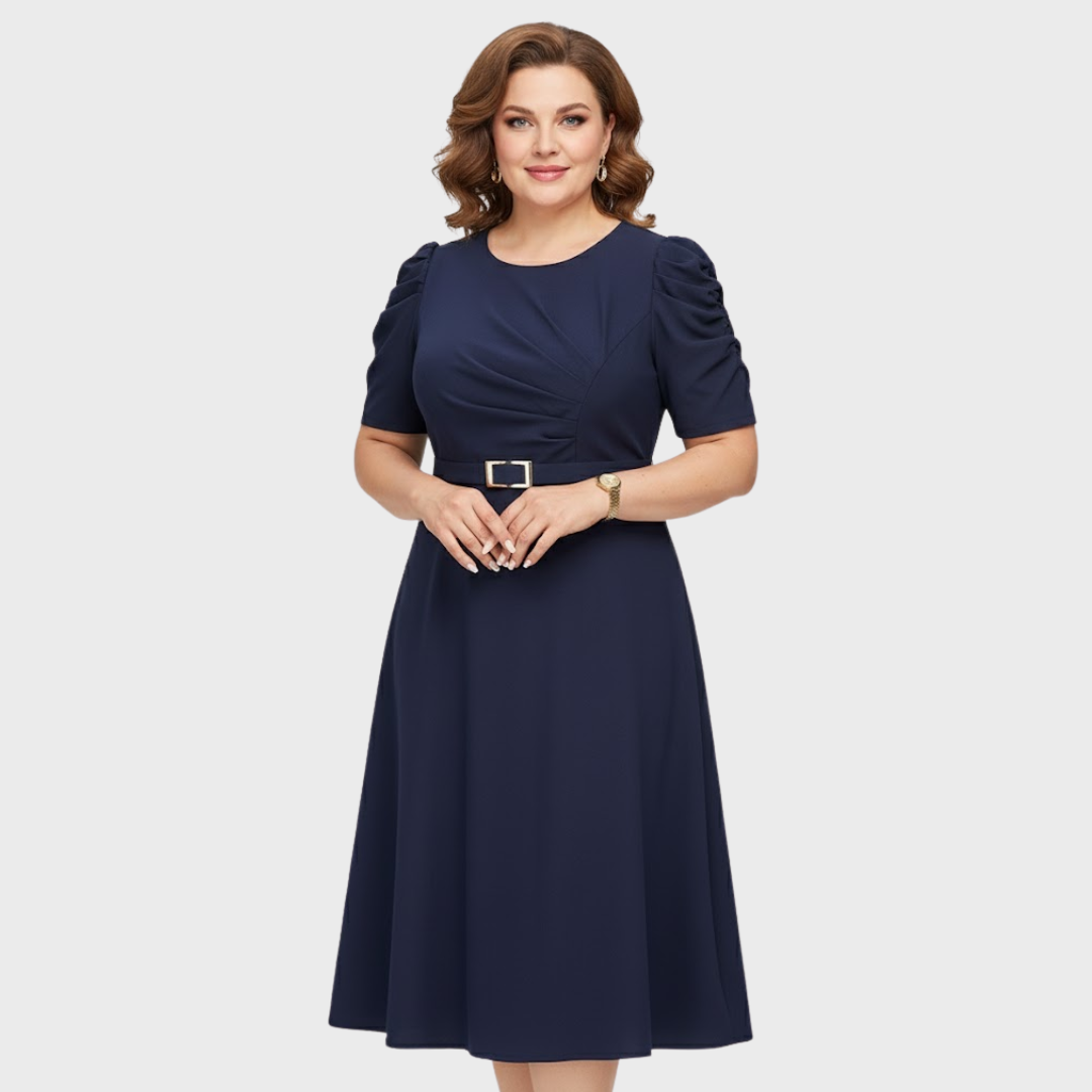 AERIS LONDON™| Harriet Bloom | Soft-Touch Ruched Midi Dress