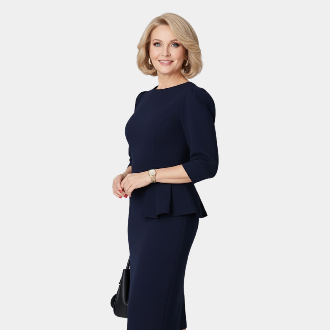 AERIS LONDON™| Claudine Bloom | Refined Ruffle Midi Dress