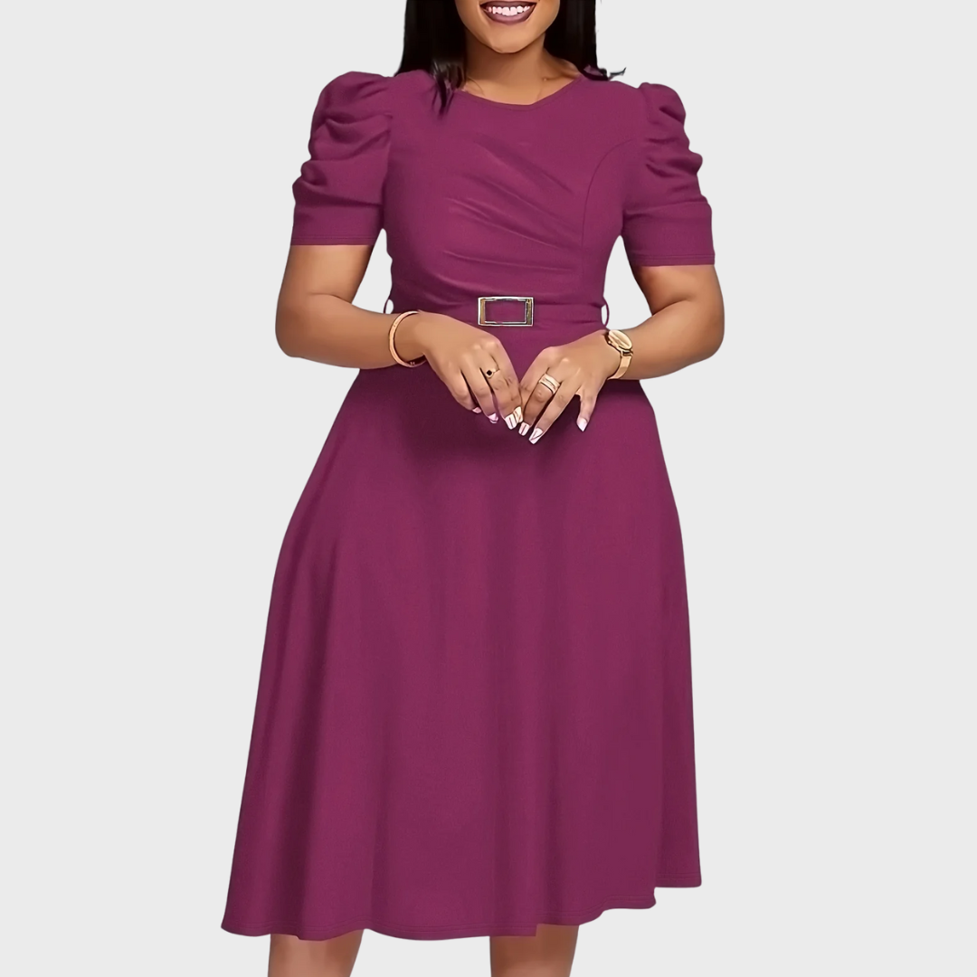 AERIS LONDON™| Harriet Bloom | Soft-Touch Ruched Midi Dress