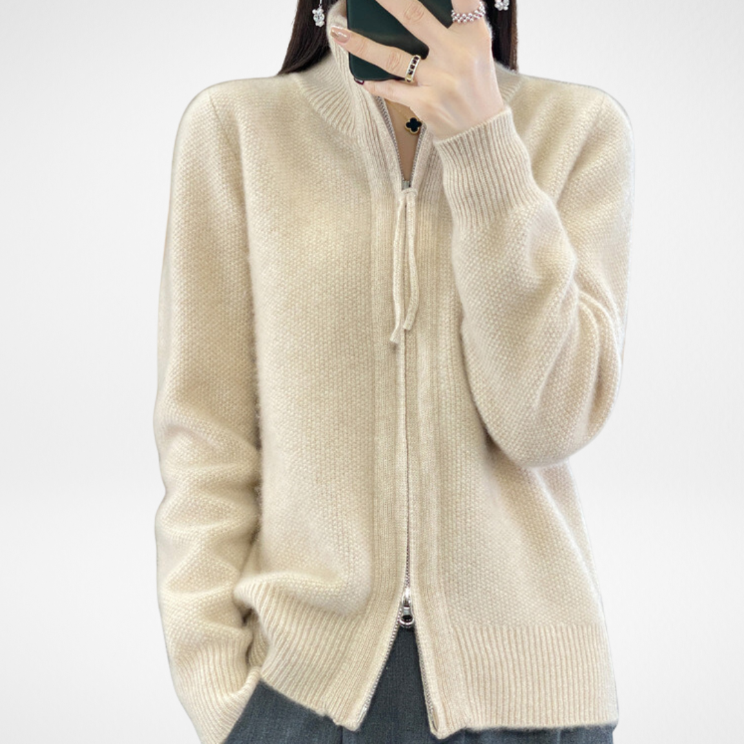 AERIS LONDON™| KATRINA - Minimalist Zip Sweater