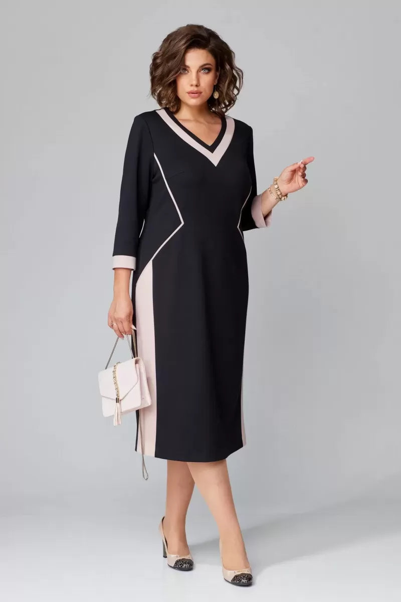 AERIS LONDON™| Fenna Grace | Elegant V-Neck Midi Dress