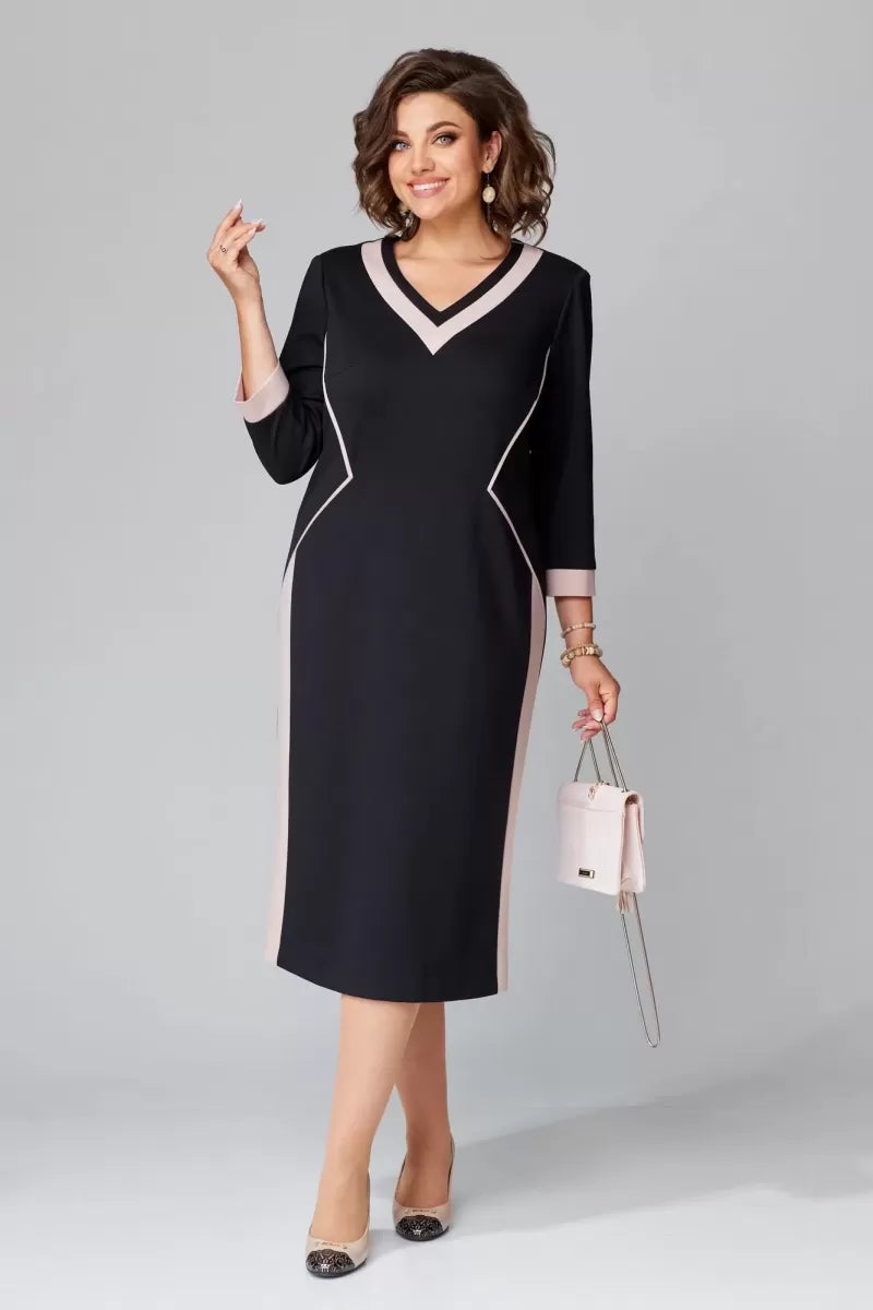 AERIS LONDON™| Fenna Grace | Elegant V-Neck Midi Dress