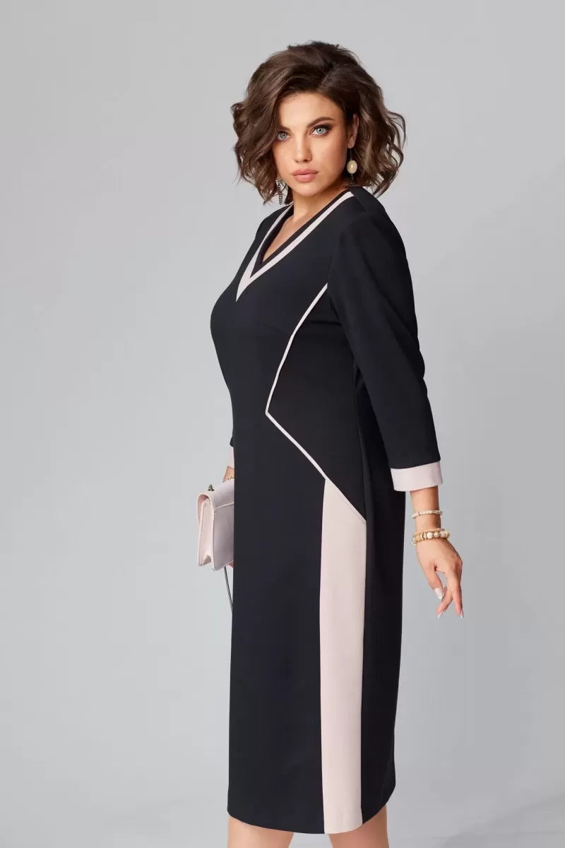 AERIS LONDON™| Fenna Grace | Elegant V-Neck Midi Dress