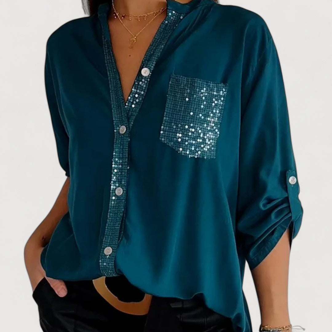 AERIS LONDON™| RENNA – SEQUIN DETAIL BLOUSE