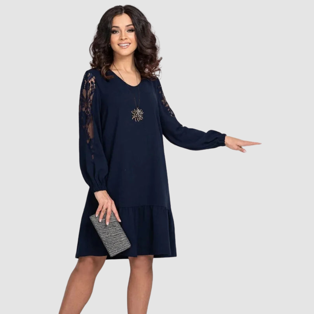 AERIS LONDON™| Lowri Quinn | Lace-Sleeve Midi Dress