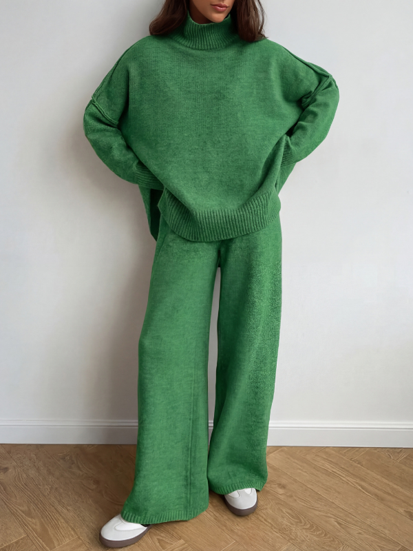 BEATRIX™ – Turtleneck Sweater &amp; Wide Leg Pants Two-Piece Set