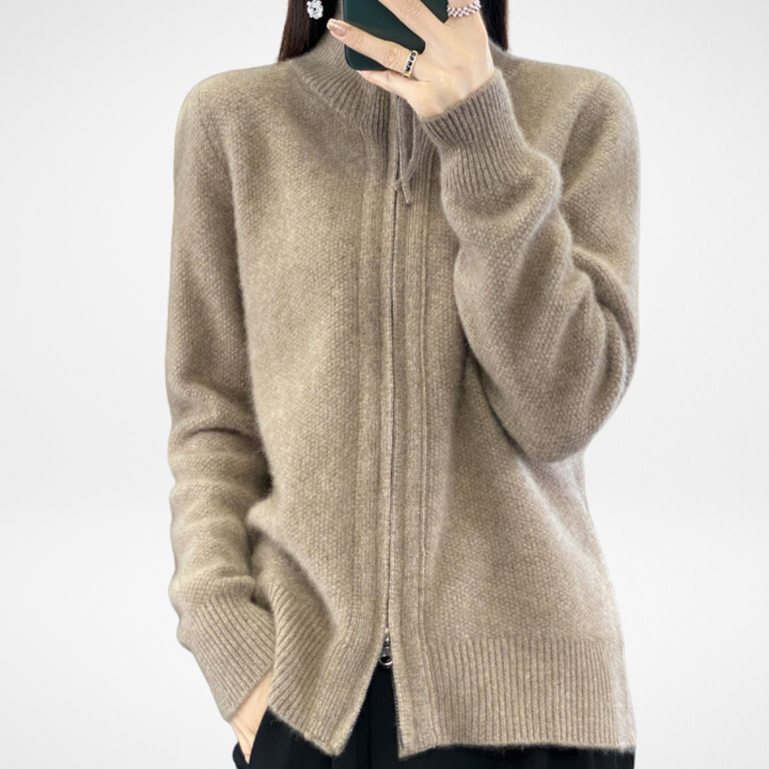 AERIS LONDON™| KATRINA - Minimalist Zip Sweater