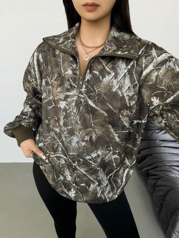 INGRID™ - Women's Casual Zip-Up Front Leopard Print Sweatshirt Long Sleeve