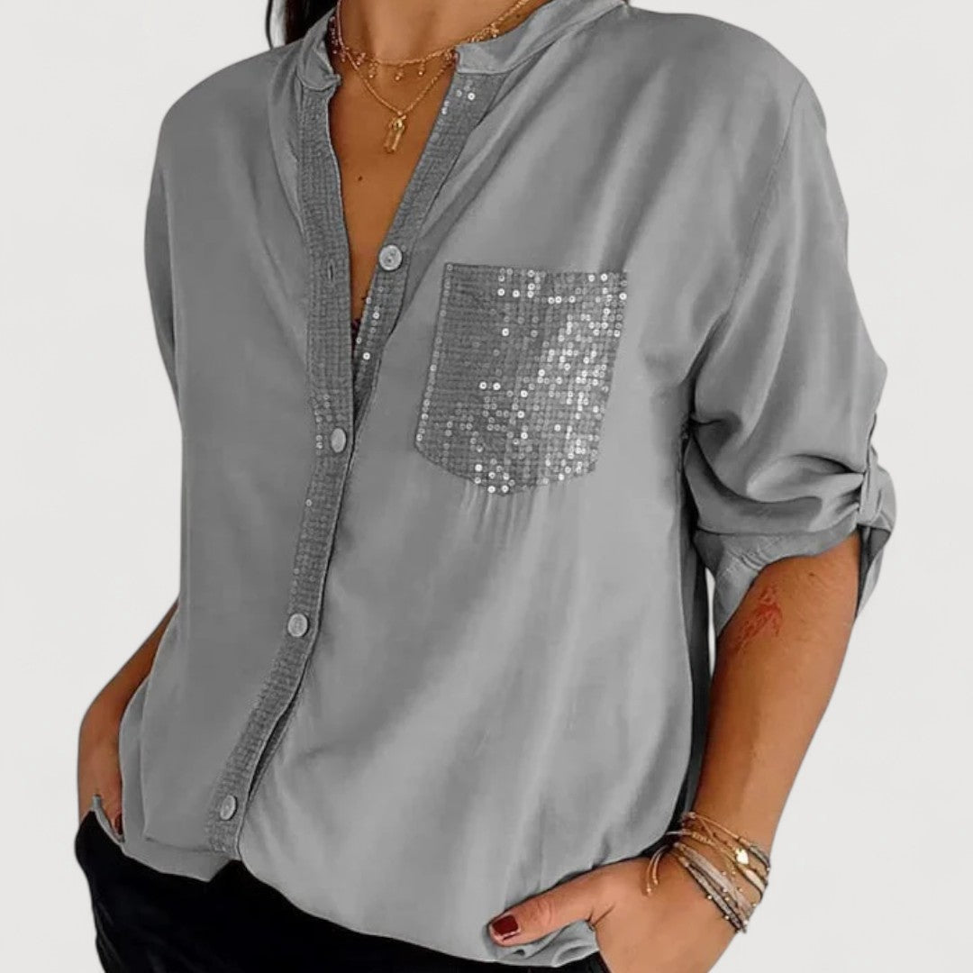 AERIS LONDON™| RENNA – SEQUIN DETAIL BLOUSE
