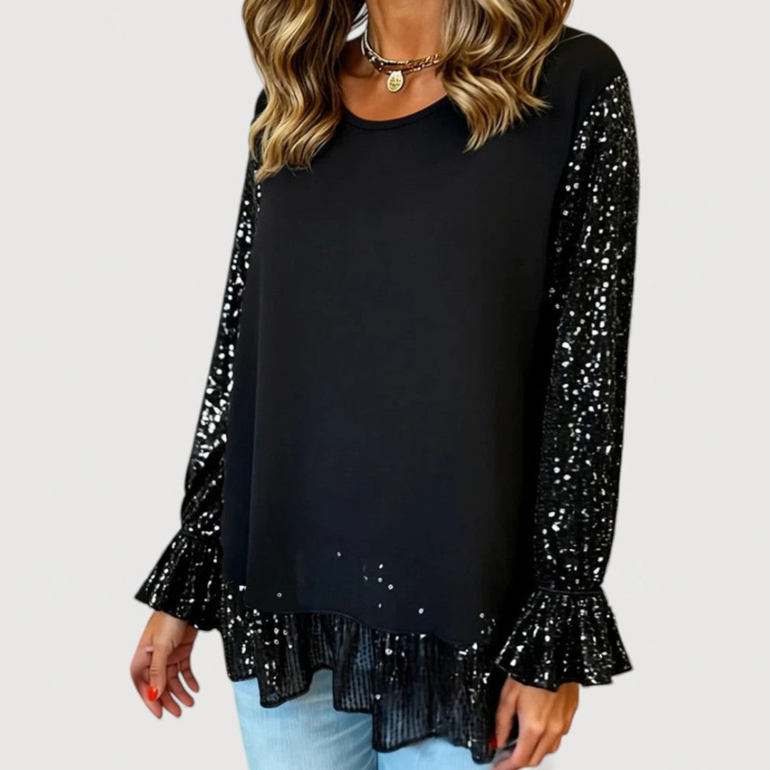 AERIS LONDON™| LUCINDA – ELEGANT SEQUIN BLOUSE