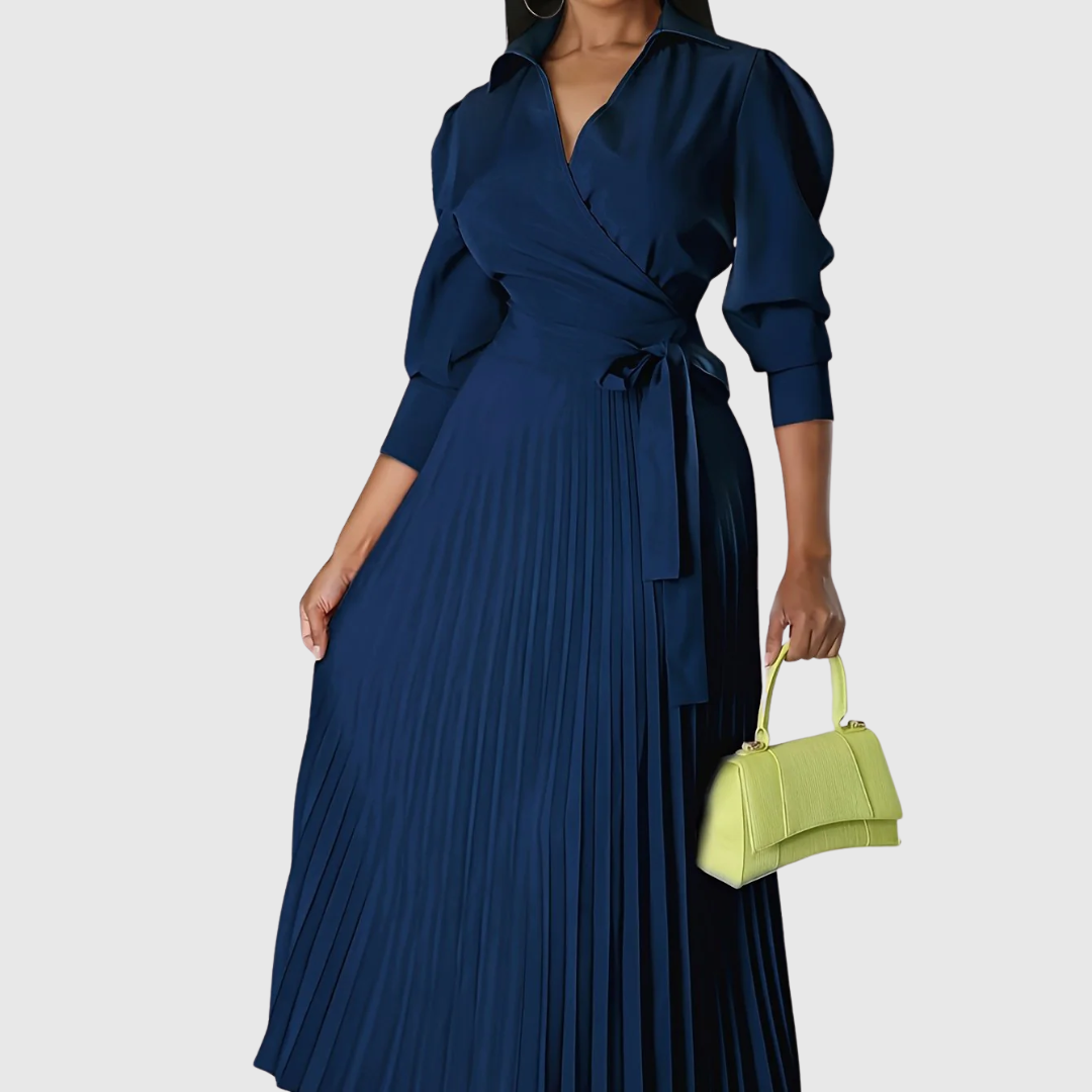 Evelina | Soft Pleated Midi Dress 