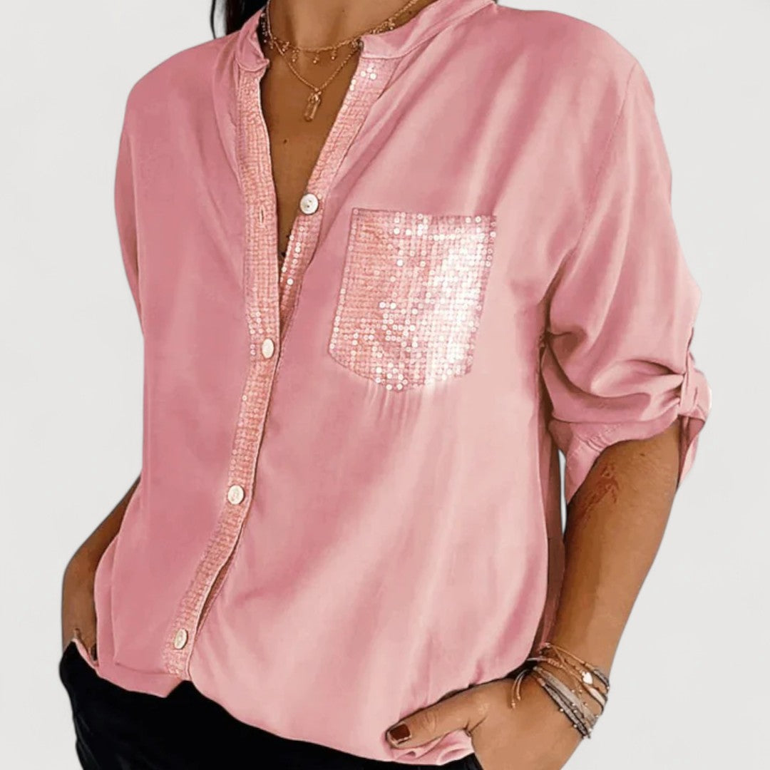 AERIS LONDON™| RENNA – SEQUIN DETAIL BLOUSE
