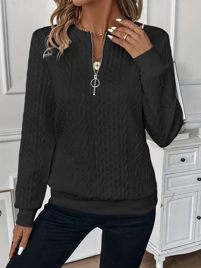 EMMA™ | Elegant Quarter-Zip Sweater