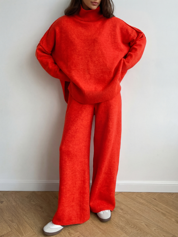 BEATRIX™ – Turtleneck Sweater &amp; Wide Leg Pants Two-Piece Set