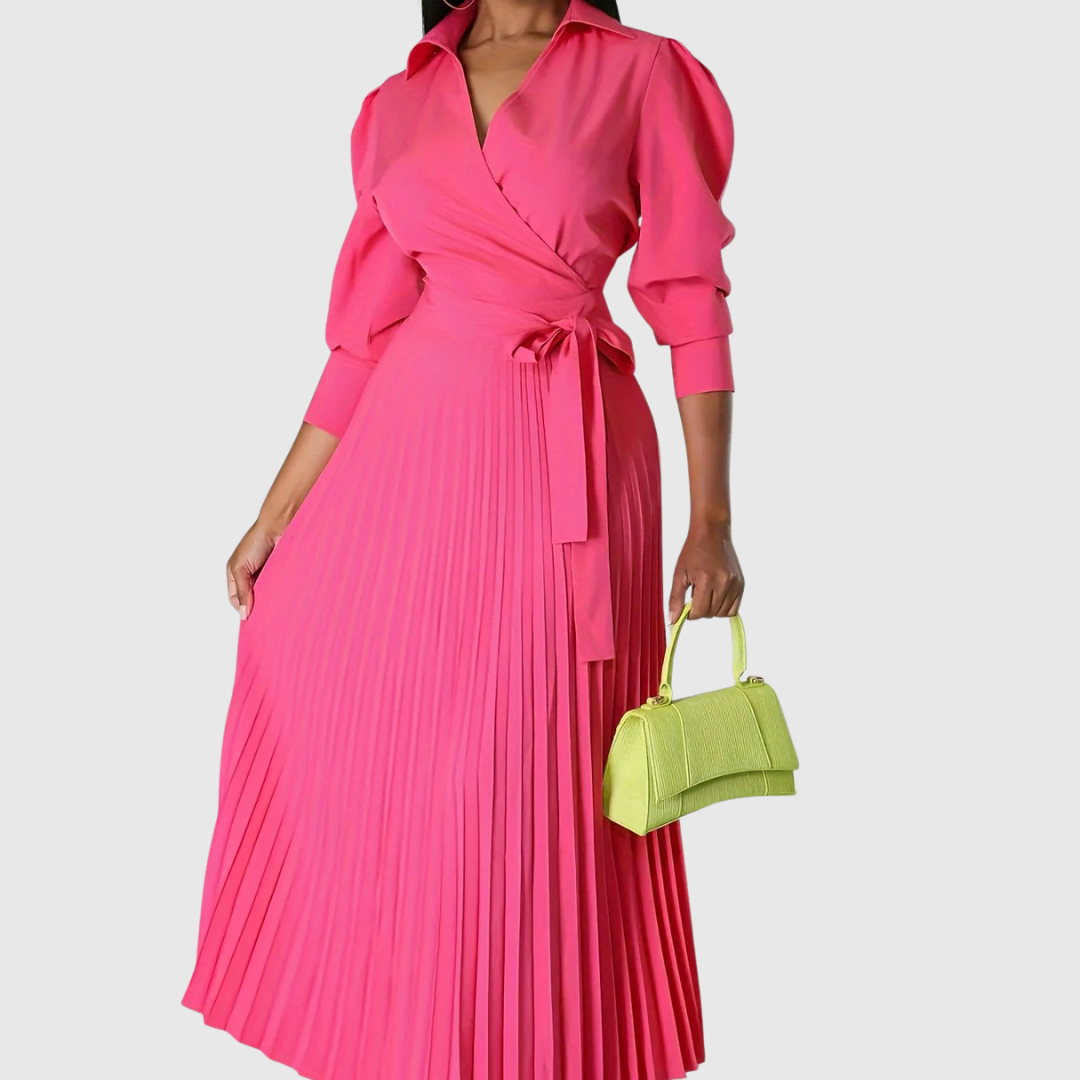 Evelina | Soft Pleated Midi Dress 