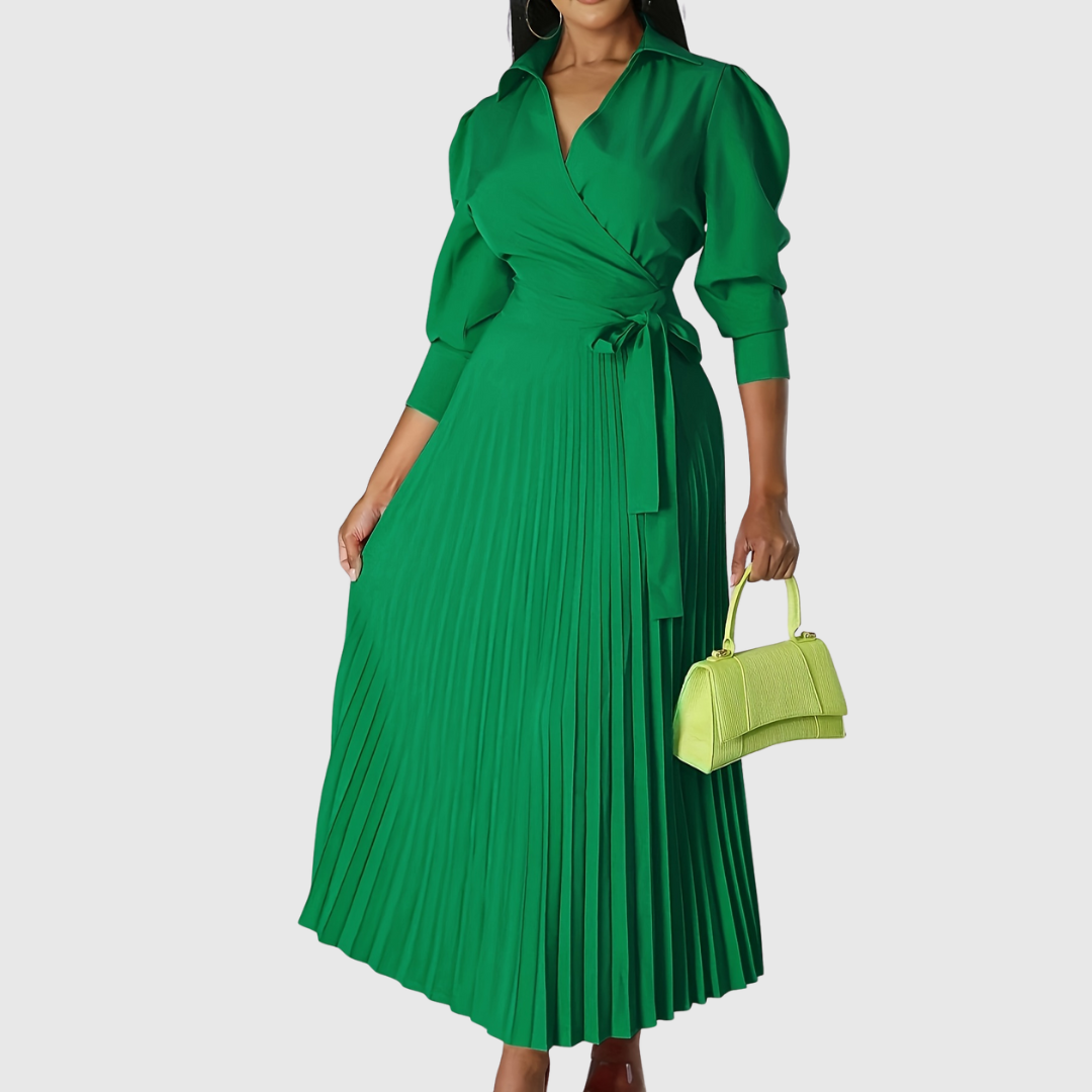 Evelina | Soft Pleated Midi Dress 