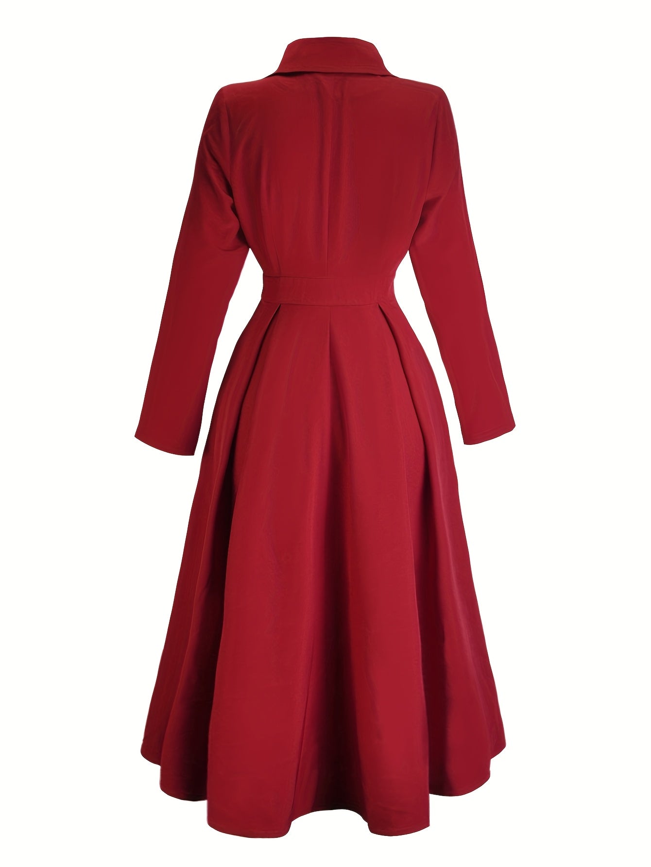 AERIS LONDON™| Rosalie Quinn | Buttoned Long-Sleeve Midi Dress 