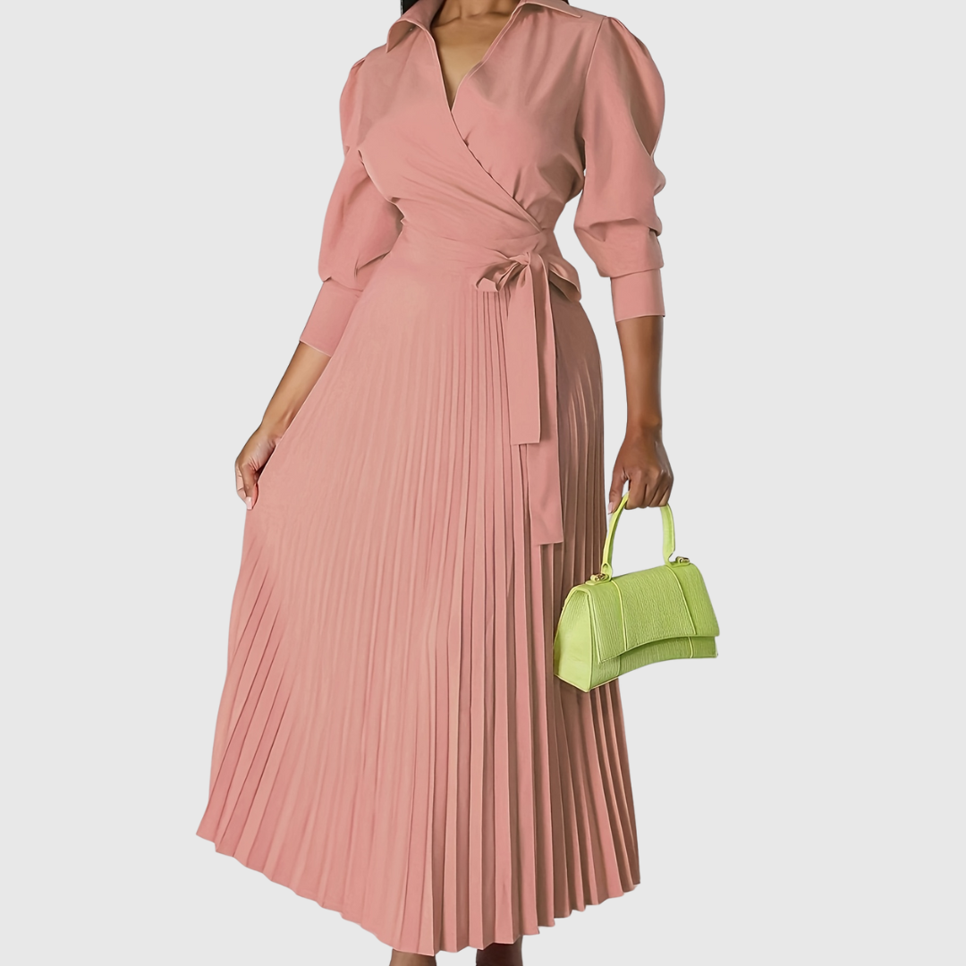 Evelina | Soft Pleated Midi Dress 