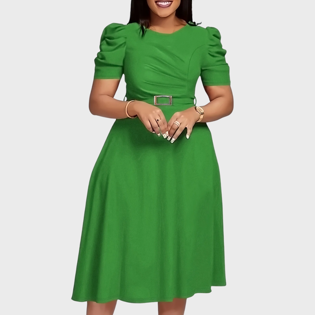 AERIS LONDON™| Harriet Bloom | Soft-Touch Ruched Midi Dress