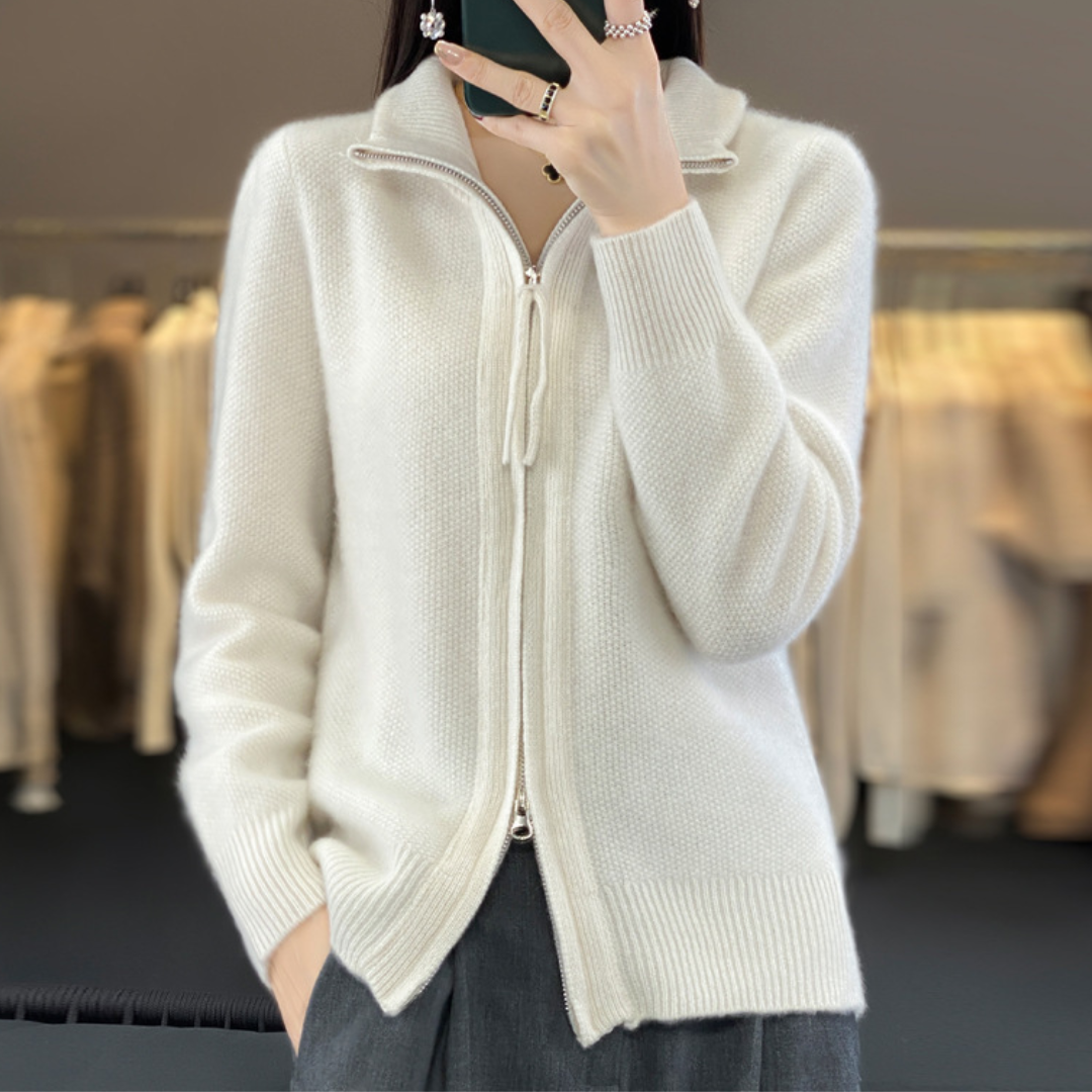 AERIS LONDON™| KATRINA - Minimalist Zip Sweater