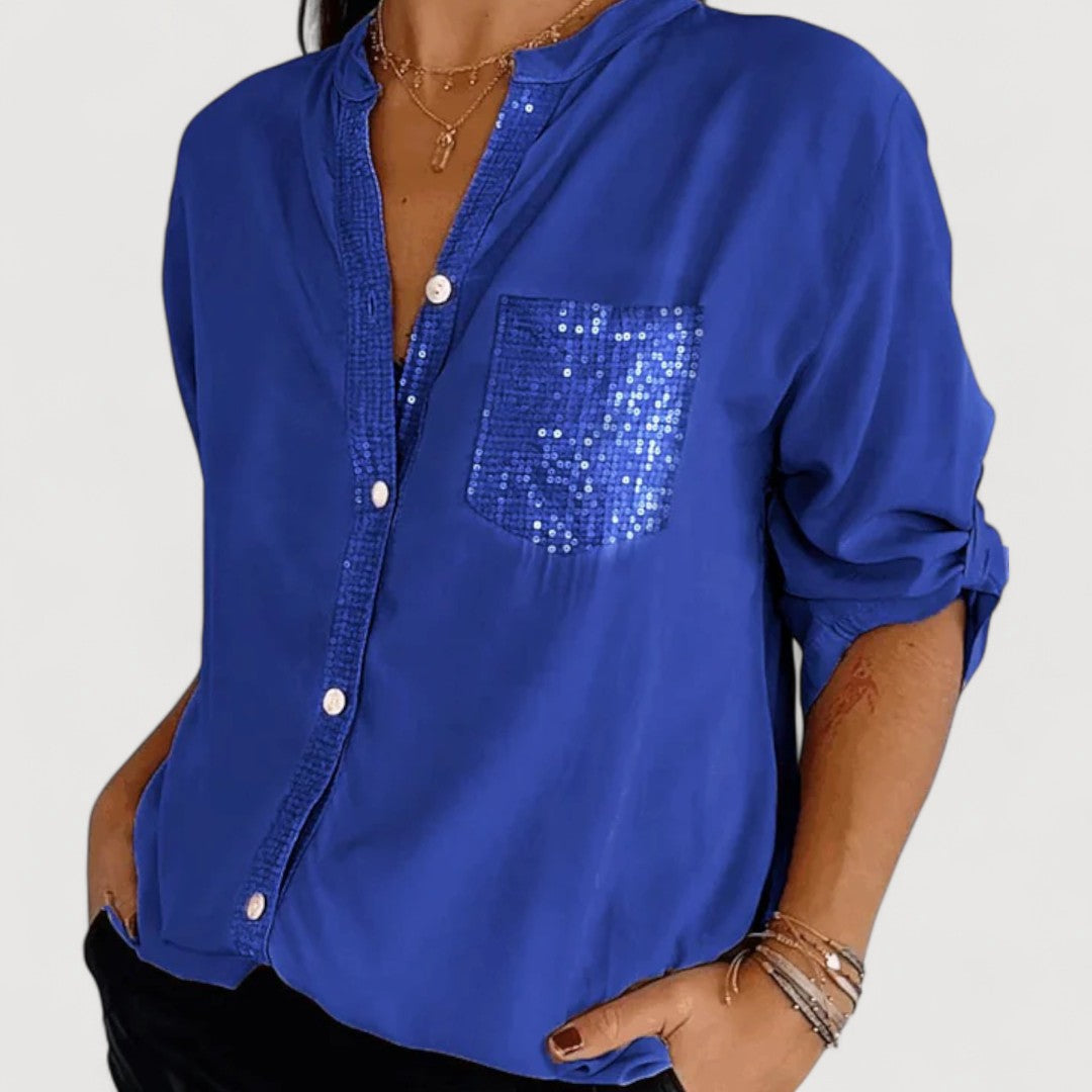 AERIS LONDON™| RENNA – SEQUIN DETAIL BLOUSE