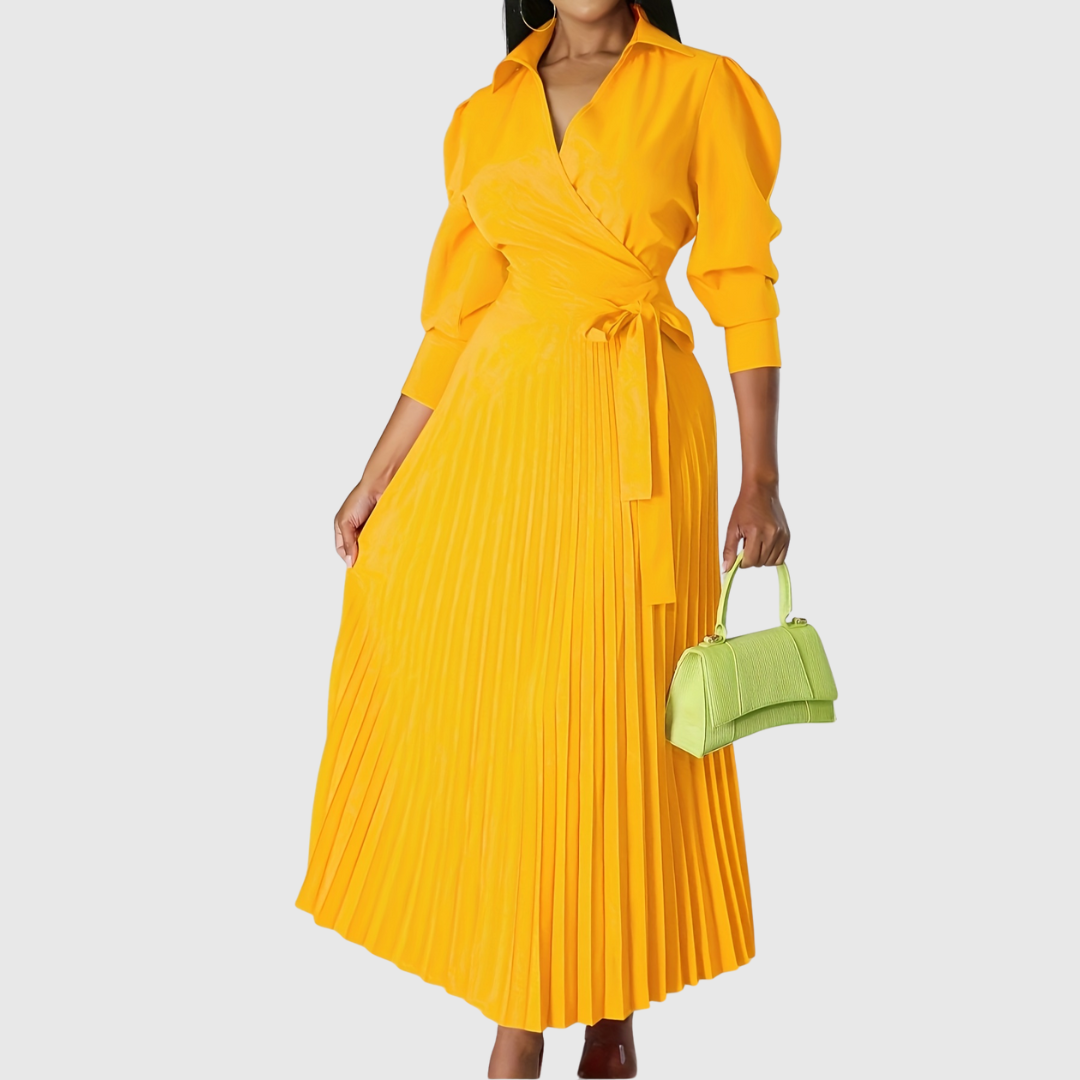 Evelina | Soft Pleated Midi Dress 