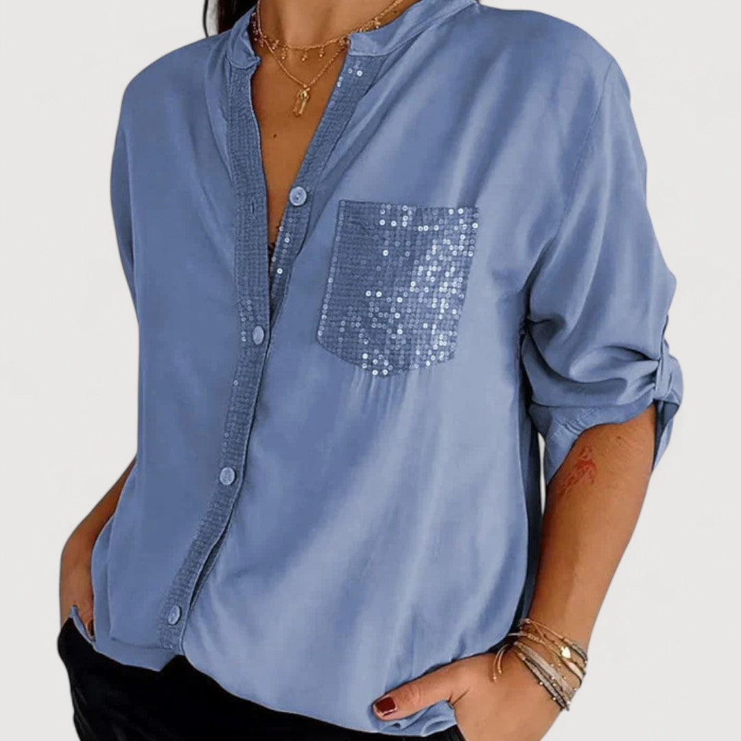 AERIS LONDON™| RENNA – SEQUIN DETAIL BLOUSE