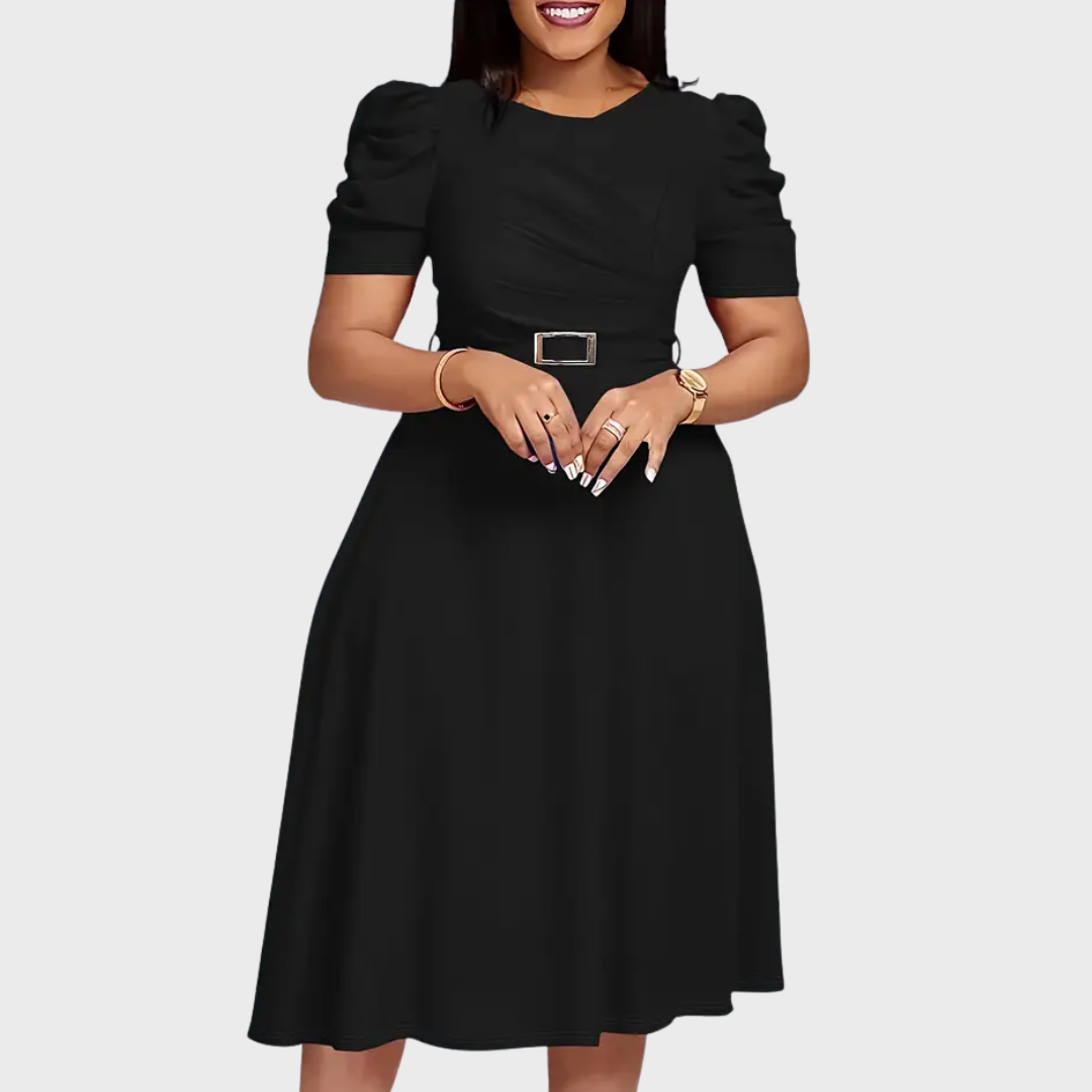 AERIS LONDON™| Harriet Bloom | Soft-Touch Ruched Midi Dress