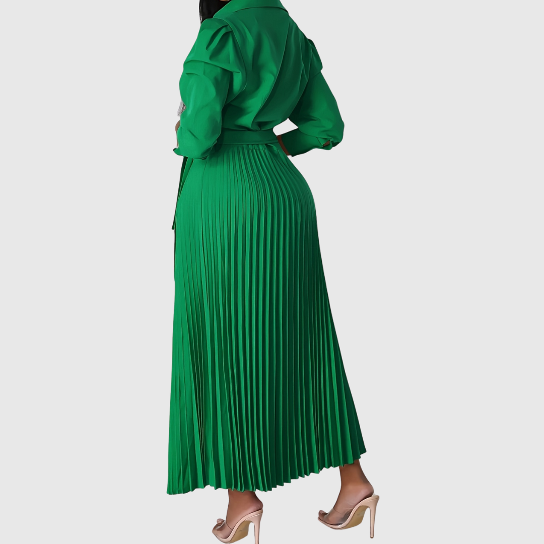 Evelina | Soft Pleated Midi Dress 