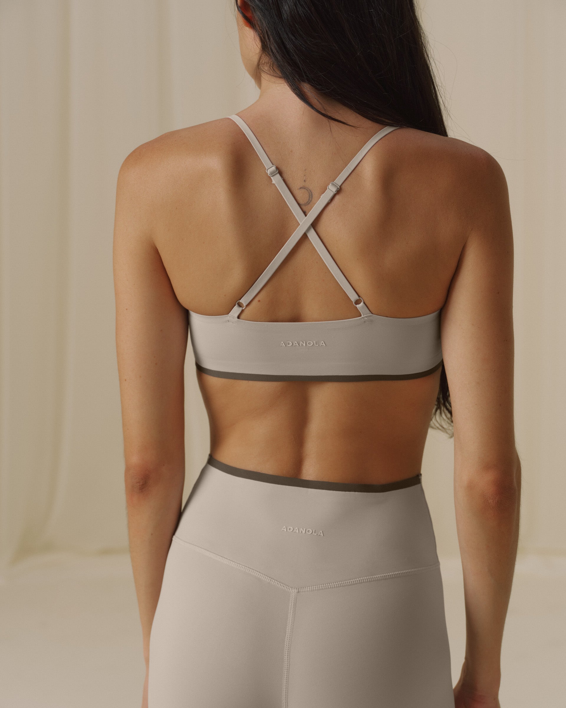 Bonded Skinny Strap Bra - Bone